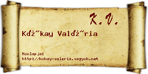Kókay Valéria névjegykártya